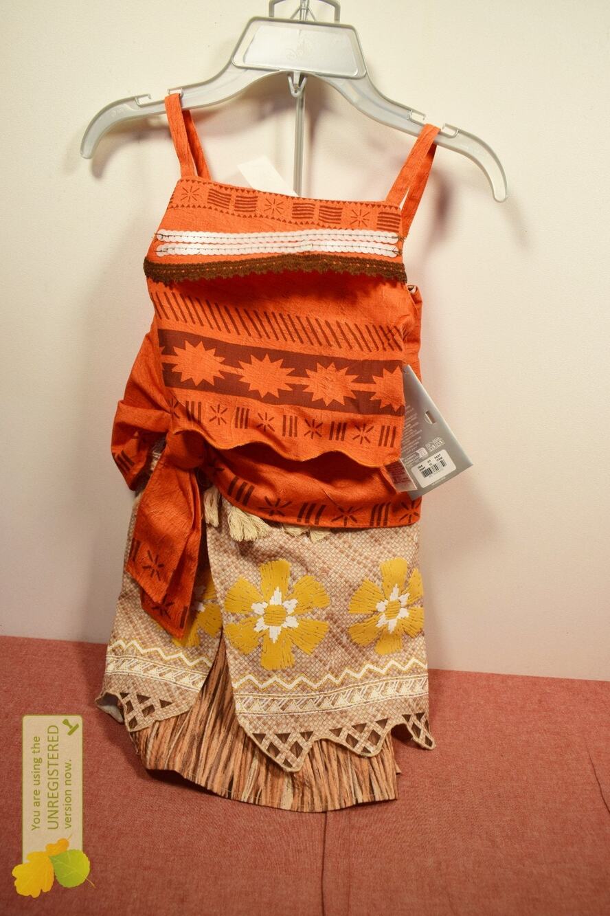 Disney Princess Moana Girls Costume Dress Size 5/6...